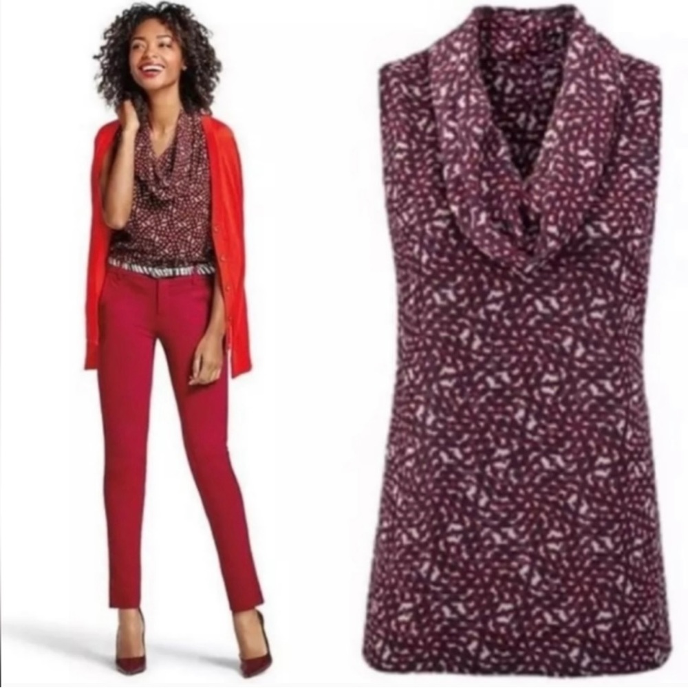 Cabi Women’s Cowl Neck Blouse 3271 Burgundy Sz M